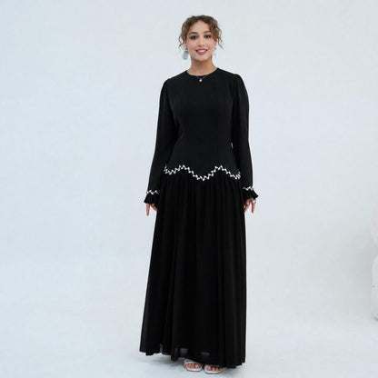 Elegant Lace Trim Abaya – Modest & Graceful Style