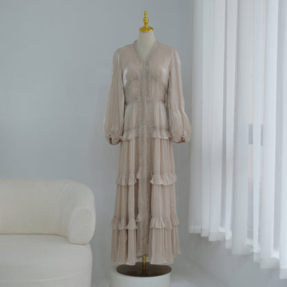 Double-Layered Elegant Sequined Abaya – Dubai Style