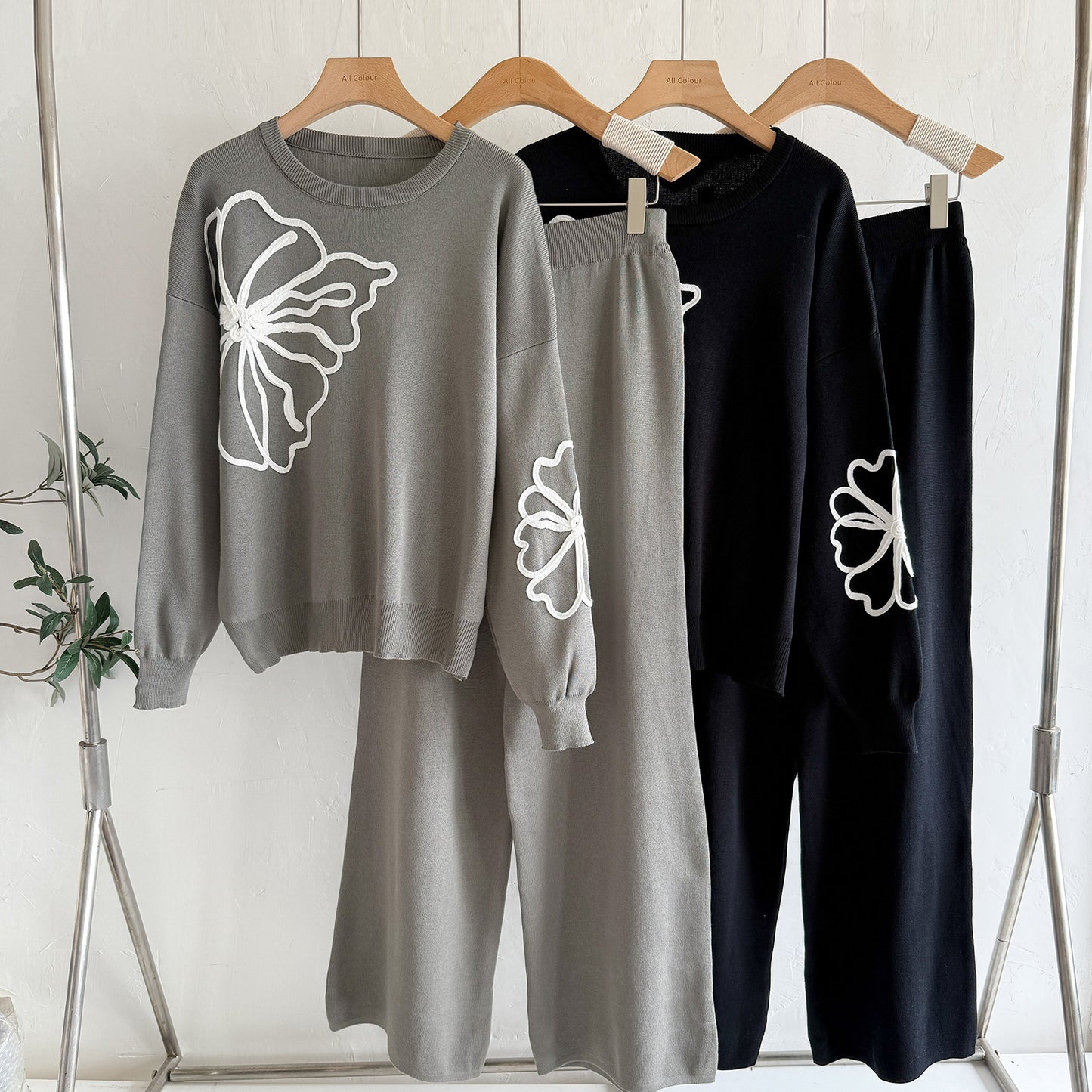 Elegant Two-Tone Knit  Set – Modest Chic Matching Outfit