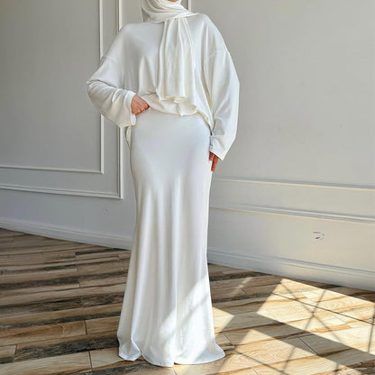 Long-Sleeve Skirt Long Dress Fashion Set.