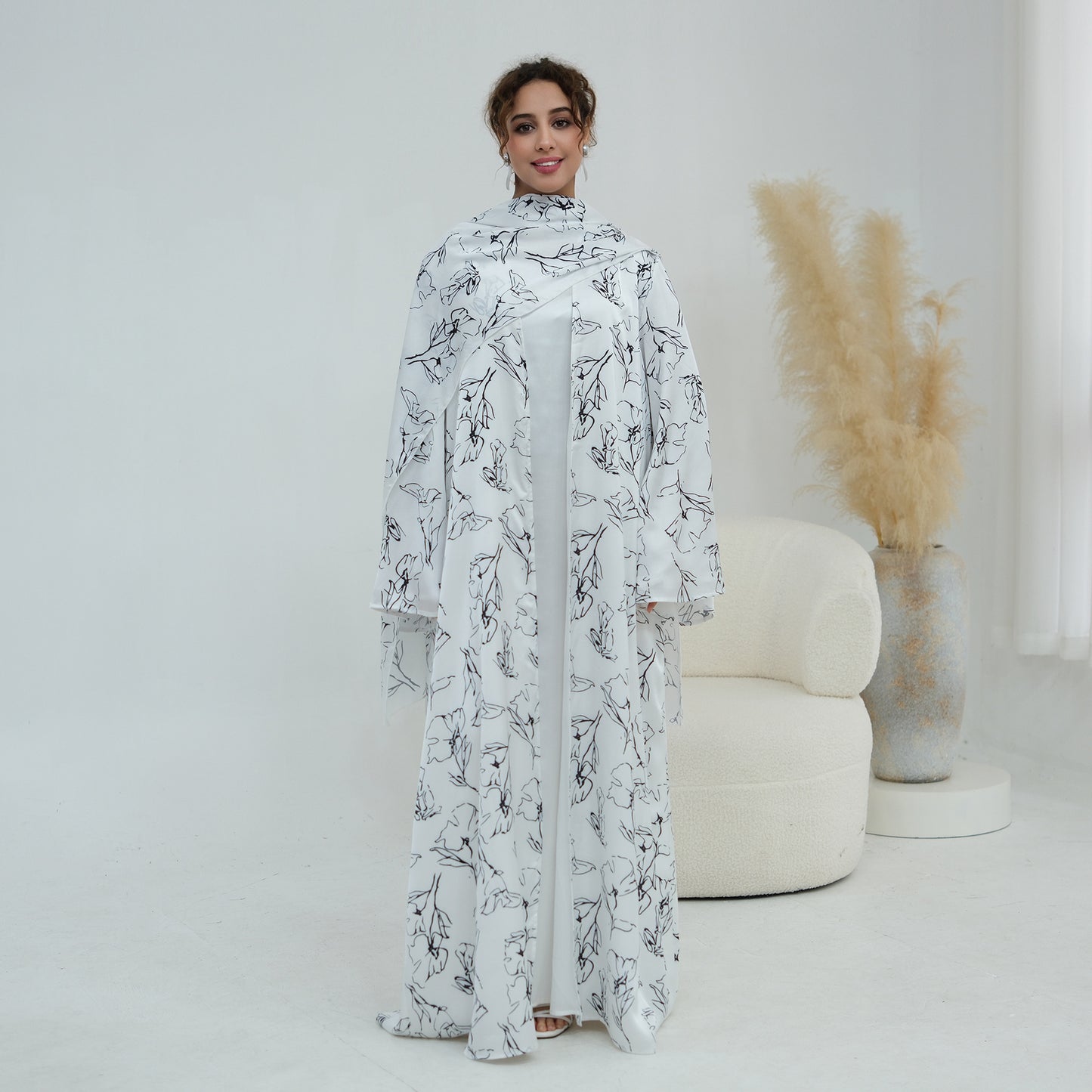Floral Modest Maxi Dress – Elegant Long Sleeve