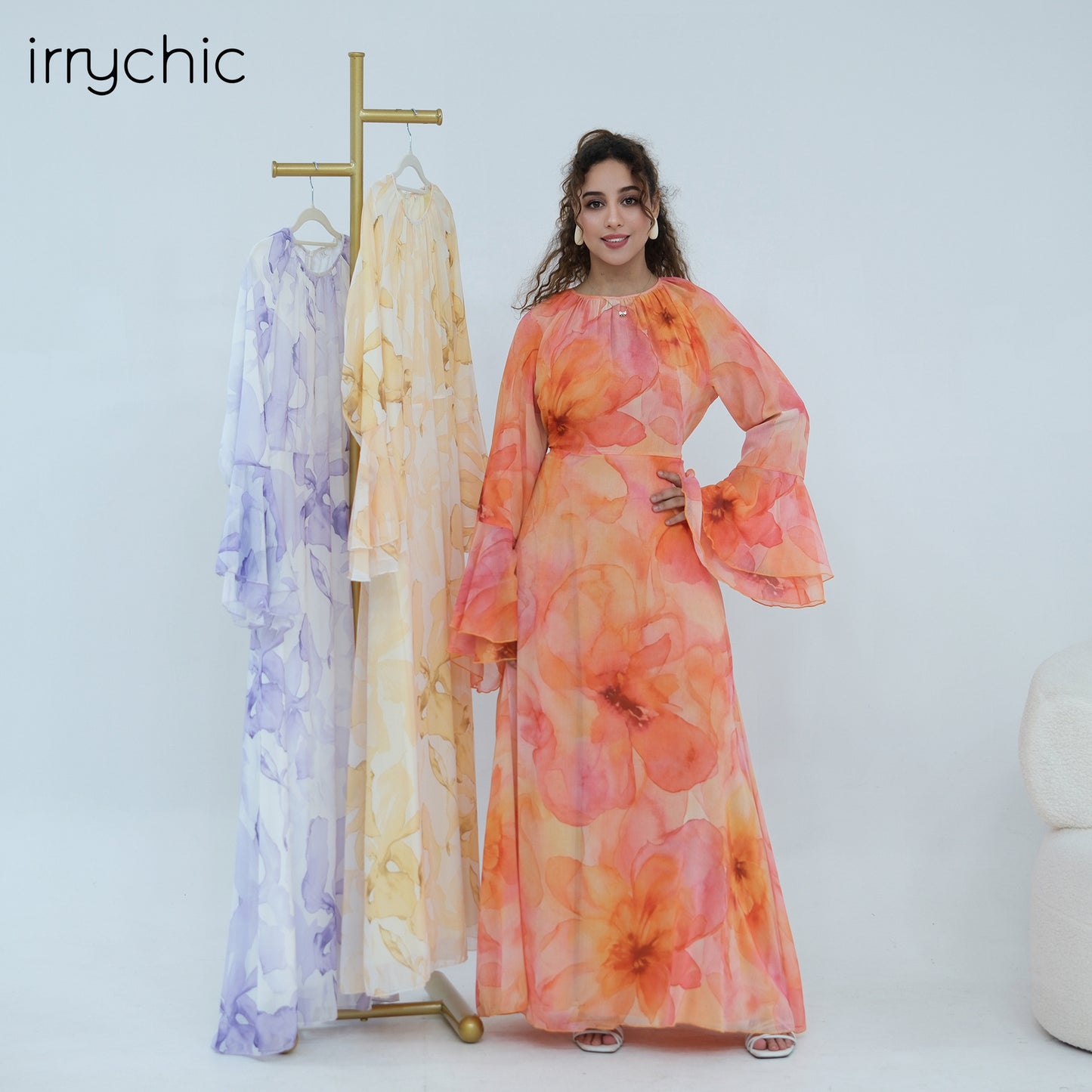 Elegant Beaded Batwing Abaya – Loose Fit Modest Maxi Dress for Women