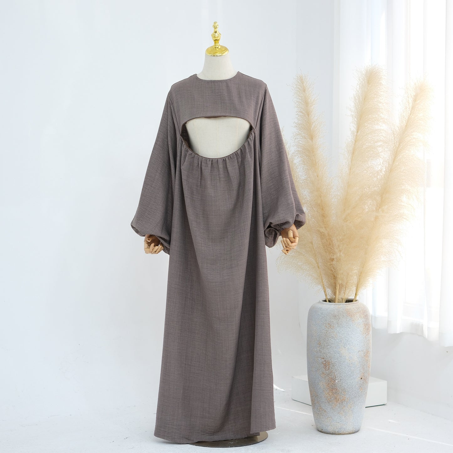 Breastfeeding Abaya: Comfortable Modest Full-Length Loose Fit Dress