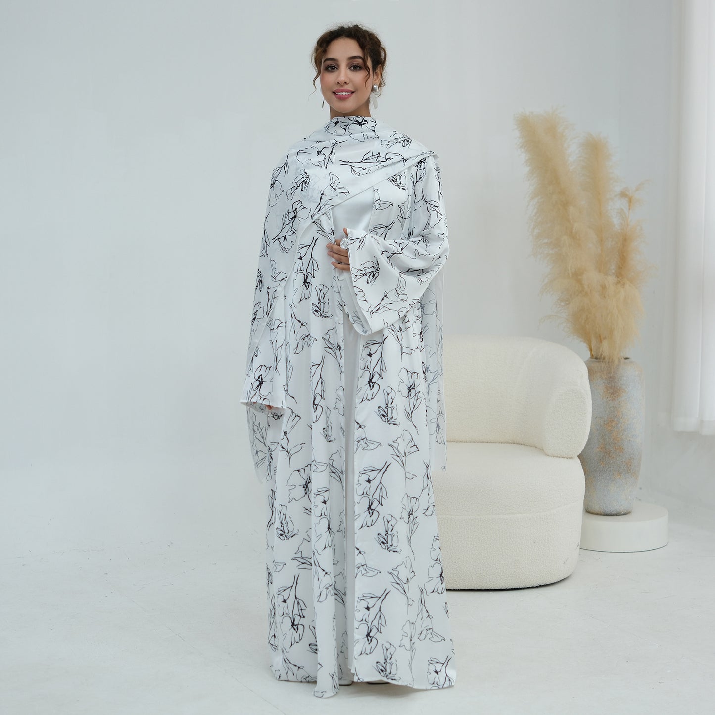 Floral Modest Maxi Dress – Elegant Long Sleeve