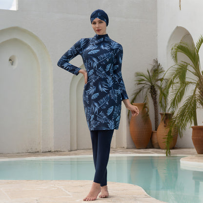 Stay confident and covered with this elegant modest swimwear