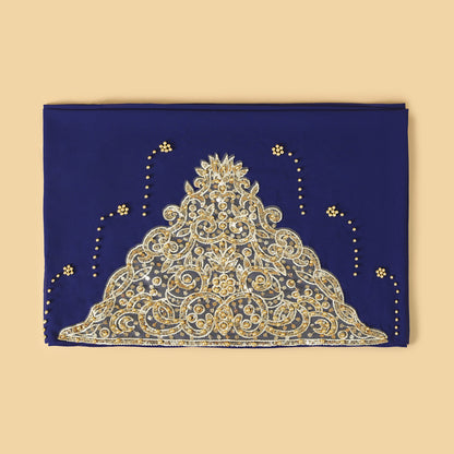 Luxury Embroidered Hijab with Pearl Details – Elegant Occasion Scarf
