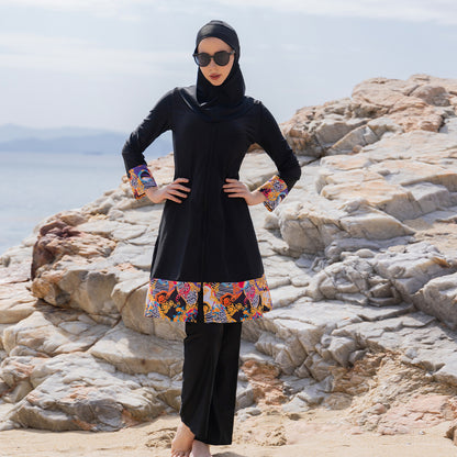 Stay confident and covered with this elegant modest swimwear