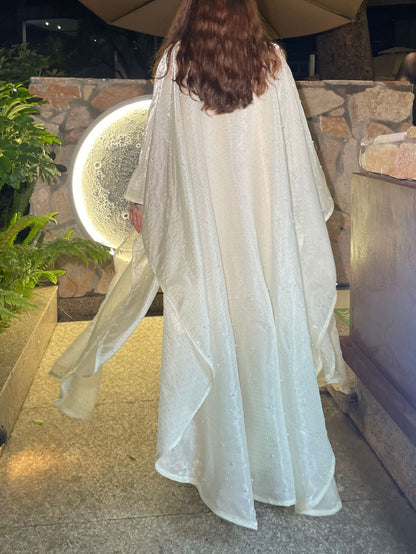 Luxury Crystal Embellished Abaya – Elegant Modest Evening Dress