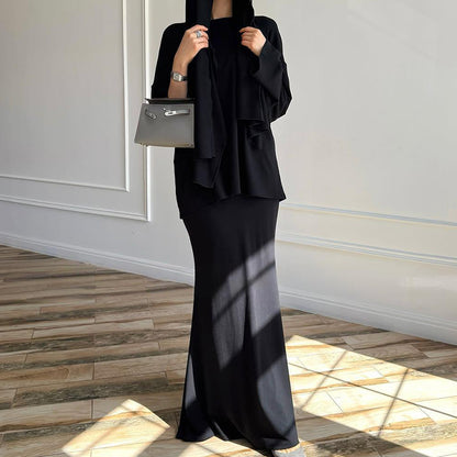 Long-Sleeve Skirt Long Dress Fashion Set.