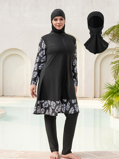 Stay confident and covered with this elegant modest swimwear