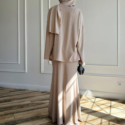 Long-Sleeve Skirt Long Dress Fashion Set.