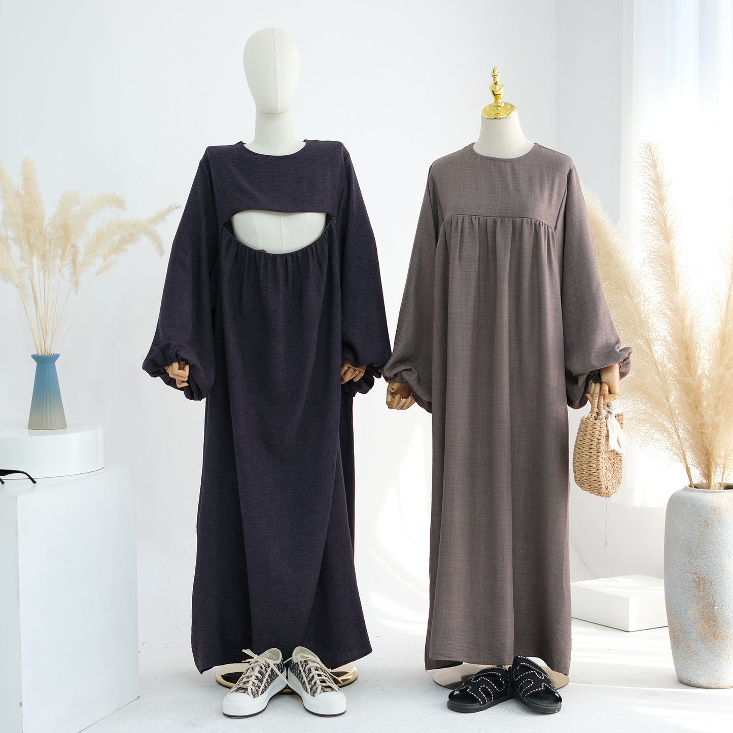 Breastfeeding Abaya: Comfortable Modest Full-Length Loose Fit Dress