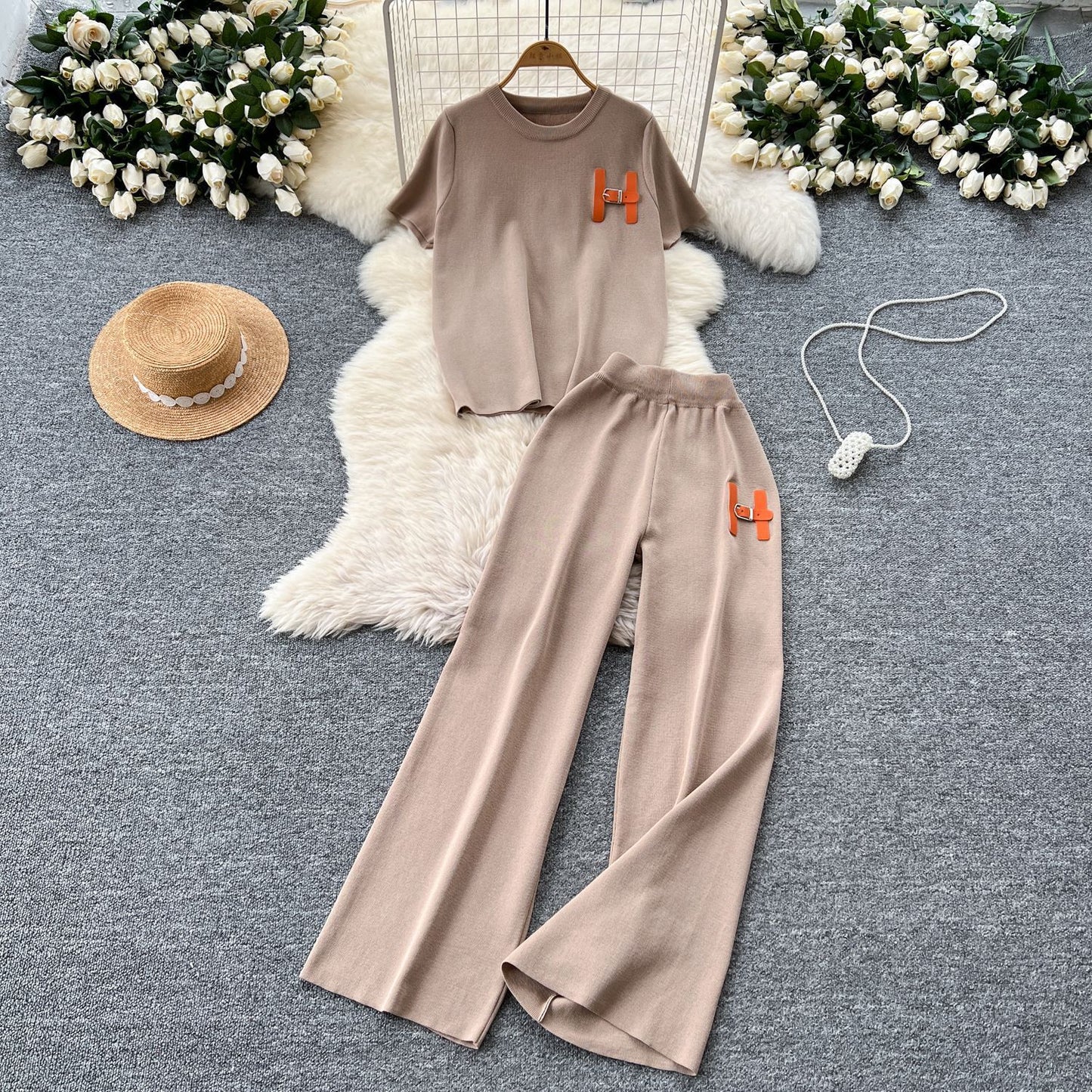 Elegant Two-Tone Knit  Set – Modest Chic Matching Outfit