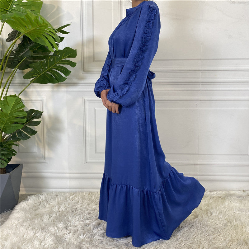 Royal Blue Ruffle Abaya – Elegant & Feminine