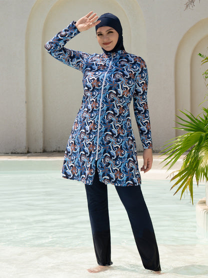 Stay confident and covered with this elegant modest swimwear