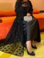 Luxury Satin Two-Piece Abaya Set – Elegant Modest Long Dress with Wide Sleeves