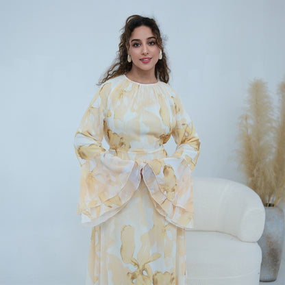 Elegant Beaded Batwing Abaya – Loose Fit Modest Maxi Dress for Women