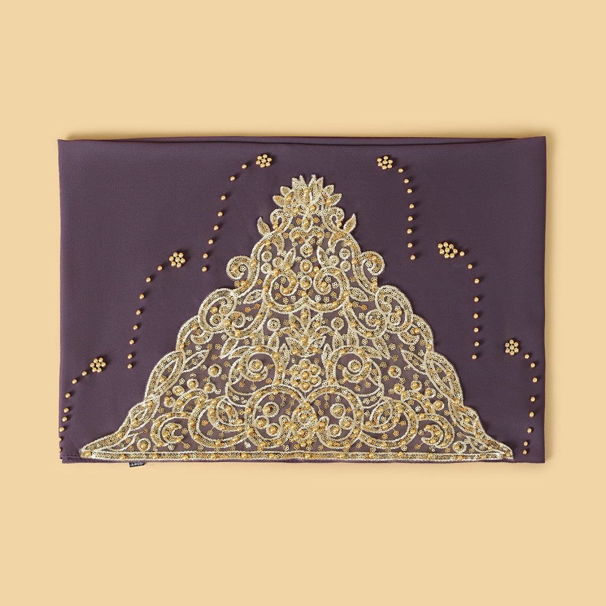 Luxury Embroidered Hijab with Pearl Details – Elegant Occasion Scarf
