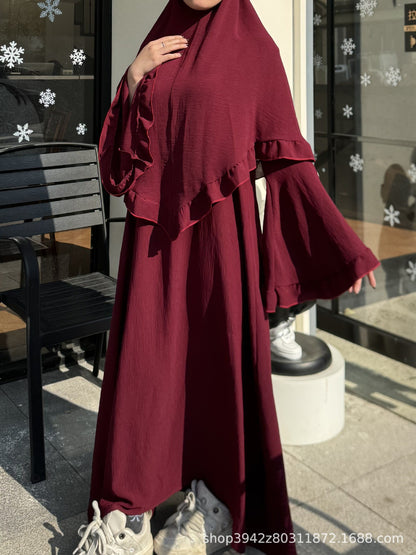 Layered Khimar Abaya Set – Elegant Modest Full Coverage Dress