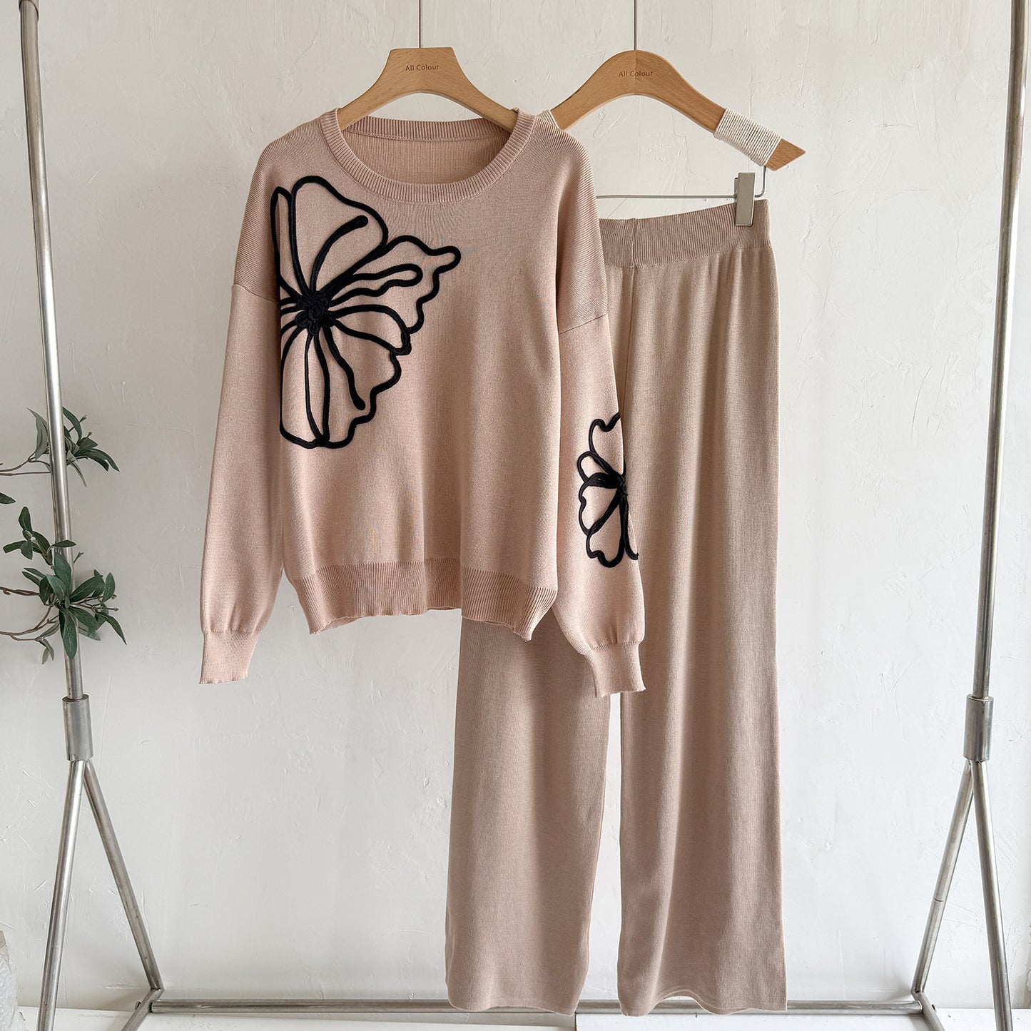 Elegant Two-Tone Knit  Set – Modest Chic Matching Outfit