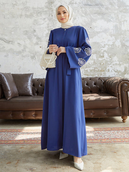 Abaya with Beaded Sleeves – Elegant Modest Dress