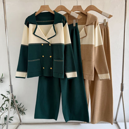 Elegant Two-Tone Knit  Set – Modest Chic Matching Outfit