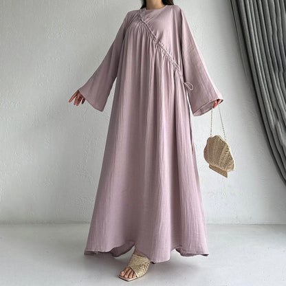 plus size round neck loose leisure retro fashion dress dress women