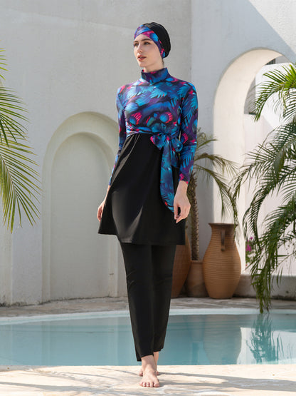 Stay confident and covered with this elegant modest swimwear