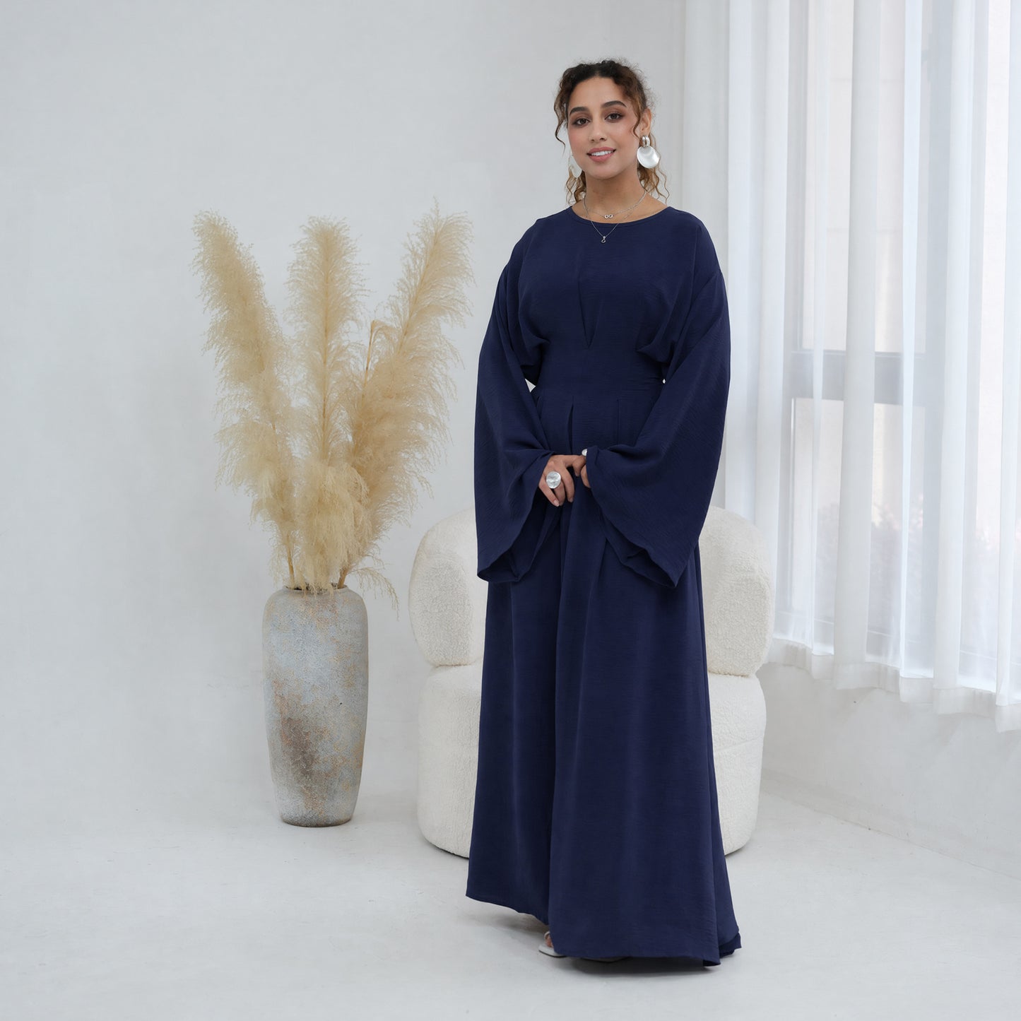 Elegant Batwing Sleeve Modest Abaya – Relaxed Fit Maxi Dress