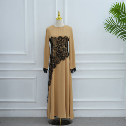 Elegant Embroidered Lace Abaya – Timeless Modest Fashion
