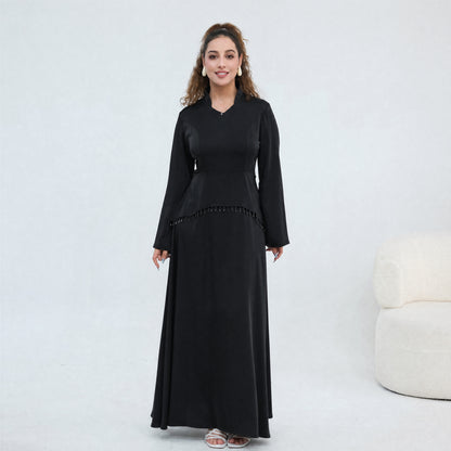 Elegant Flared Sleeve Abaya – Premium Modest Maxi Dress