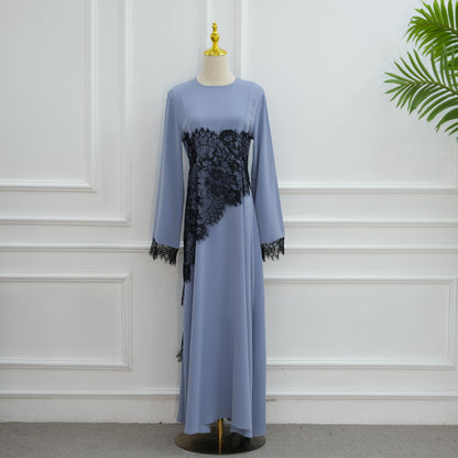 Elegant Embroidered Lace Abaya – Timeless Modest Fashion