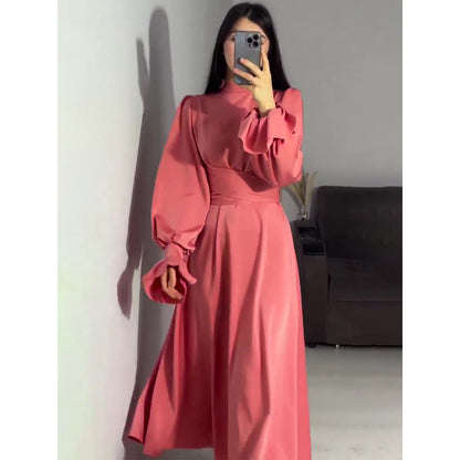 Women's High Waist Slim-fit Slimming Fashionable Elegant Solid Color dress