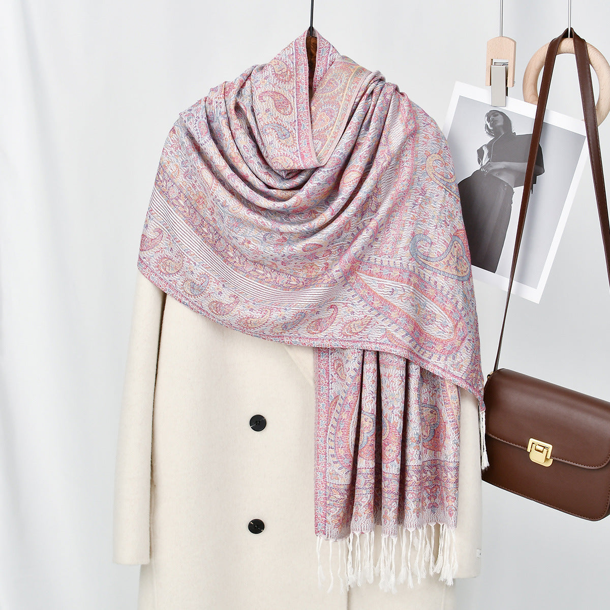 Premium Pattern Hijab with Tassel