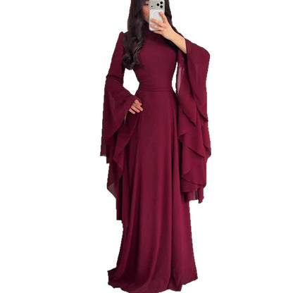 Elegant Butterfly Sleeve Abaya – Modest Maxi Dress for Women