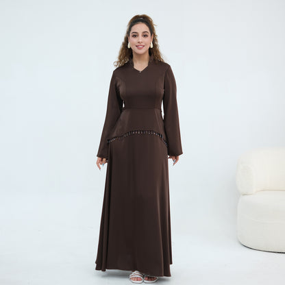 Elegant Flared Sleeve Abaya – Premium Modest Maxi Dress