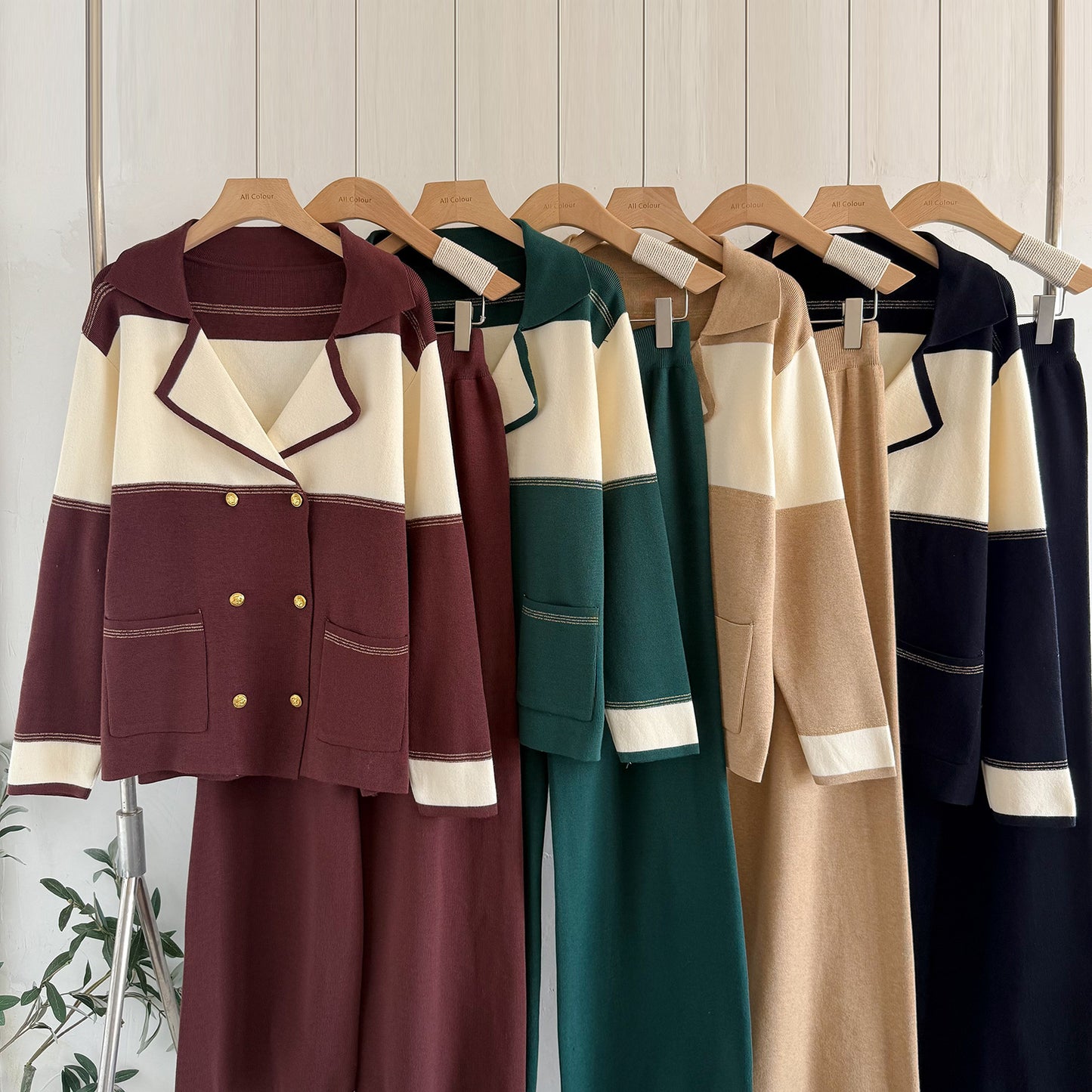 Elegant Two-Tone Knit  Set – Modest Chic Matching Outfit