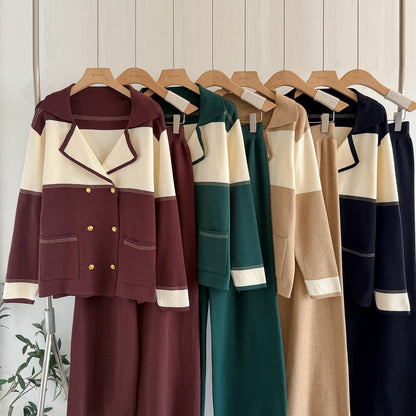 Elegant Two-Tone Knit  Set – Modest Chic Matching Outfit