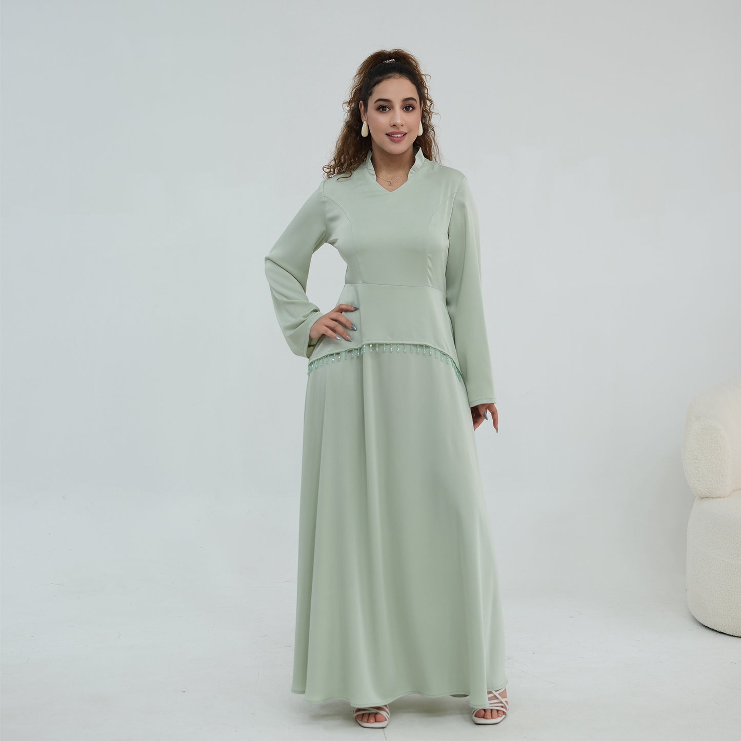 Elegant Flared Sleeve Abaya – Premium Modest Maxi Dress