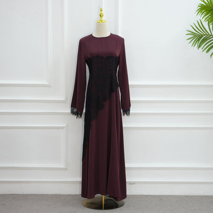 Elegant Embroidered Lace Abaya – Timeless Modest Fashion