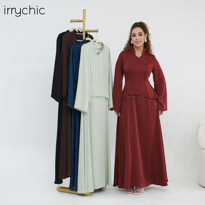 Elegant Flared Sleeve Abaya – Premium Modest Maxi Dress
