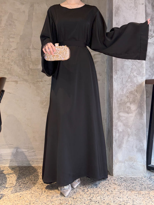 Simple Long Loose Casual Dress with Round Neck for Women