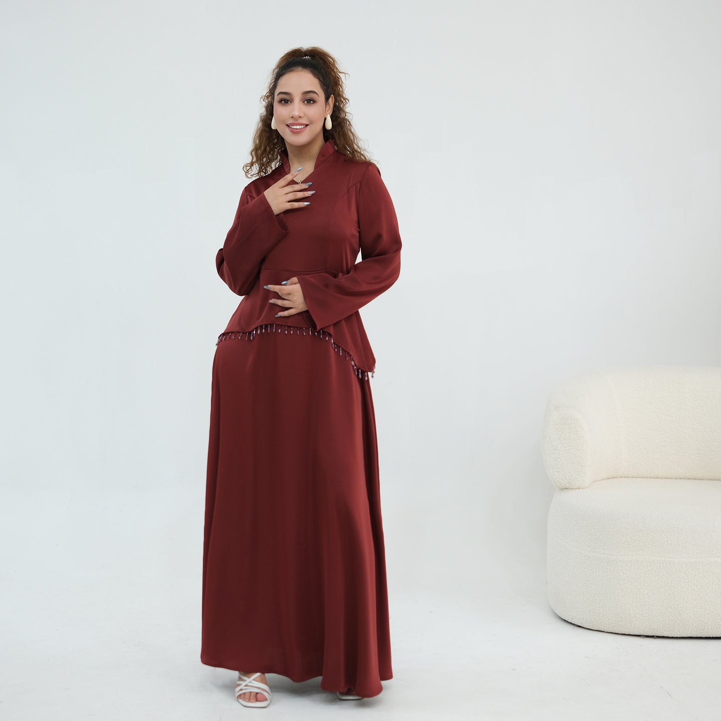 Elegant Flared Sleeve Abaya – Premium Modest Maxi Dress