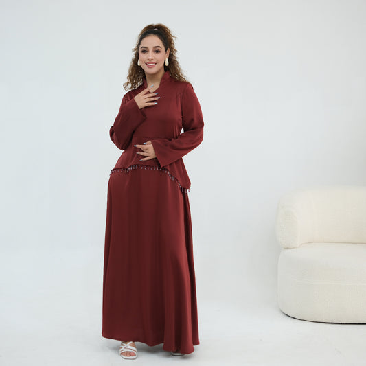 Elegant Flared Sleeve Abaya – Premium Modest Maxi Dress