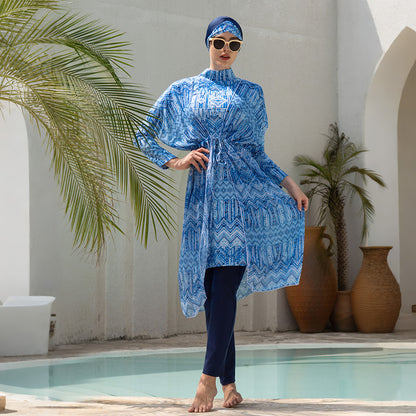 Stay confident and covered with this elegant modest swimwear