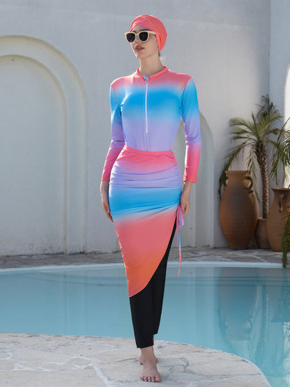 Stay confident and covered with this elegant modest swimwear
