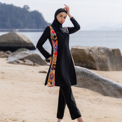 Stay confident and covered with this elegant modest swimwear