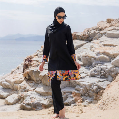 Stay confident and covered with this elegant modest swimwear