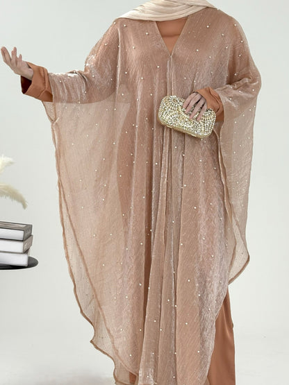 Pearl Starry Sky Dress Two-Piece Set Turkish Loose Long