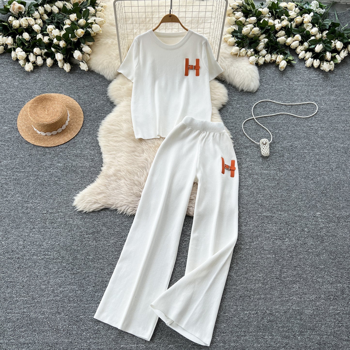 Elegant Two-Tone Knit  Set – Modest Chic Matching Outfit